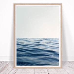 Ocean Print Navy Blue Coastal Wall Art, Ocean Photography Beach Decor Gift for Beach Lover, Navy Blue Wave Print Surf Art, Serene Wall Art image 8