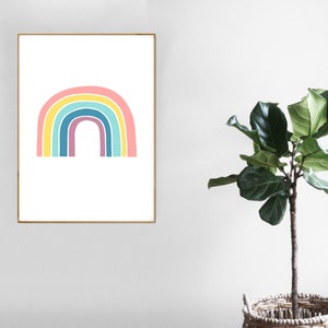 Pastel Rainbow Nursery Wall Art, Gender Neutral Gift Rainbow Baby Decor, Printable Wall Art for Nursery Decor, Pastel Rainbow Art image 6