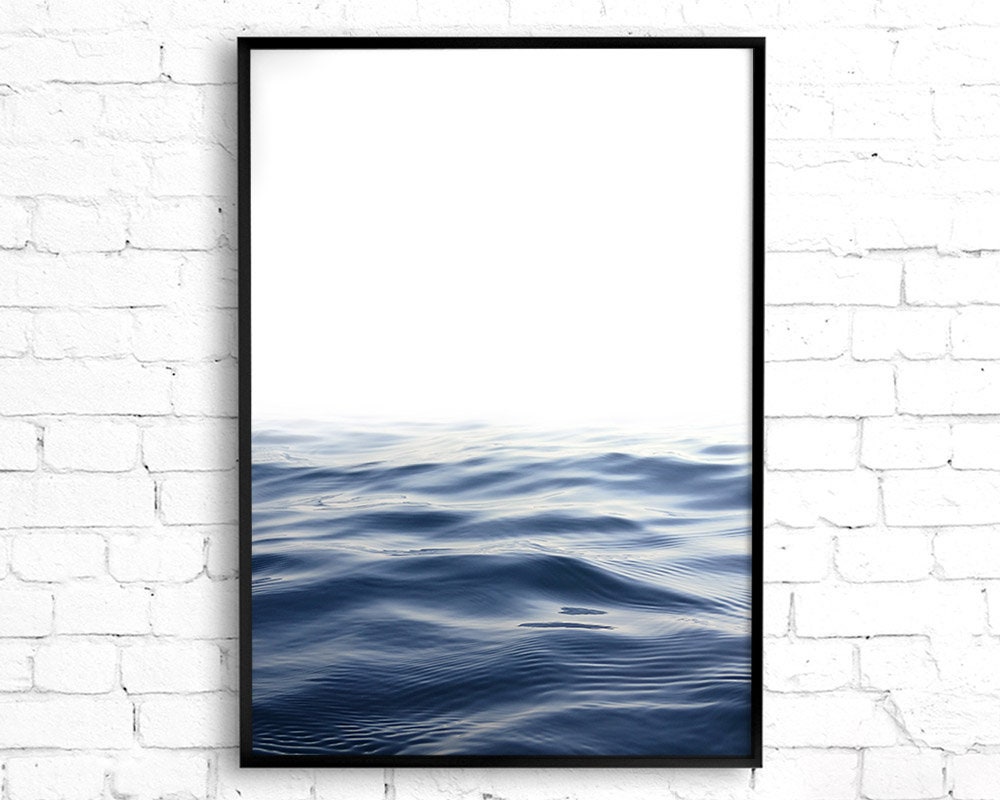 Ocean Print Navy Blue Coastal Wall Art Ocean Photography Etsy Australia