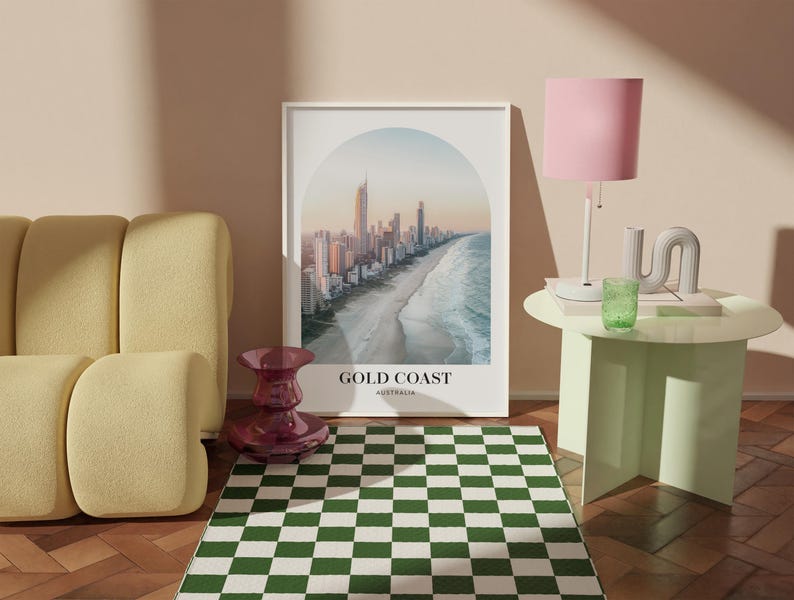 Gold Coast Destination Poster, Travel Wall Art, Aesthetic Australian