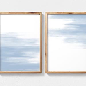Light Blue Aesthetic Set of 2 Prints Pale Blue Printable Wall Art Abstract Extra Large Wall Art Pastel Blue Minimalist Art Contemporary Art