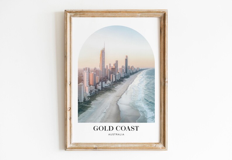 Gold Coast Destination Poster, Travel Wall Art, Aesthetic Australian