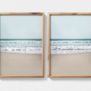 Ocean Print Coastal Wall Art Set of 2 Prints, Beach Photography Printable Wall Art, Coastal Decor 2 Piece Wall Art, Surf Art, Above Bed Art