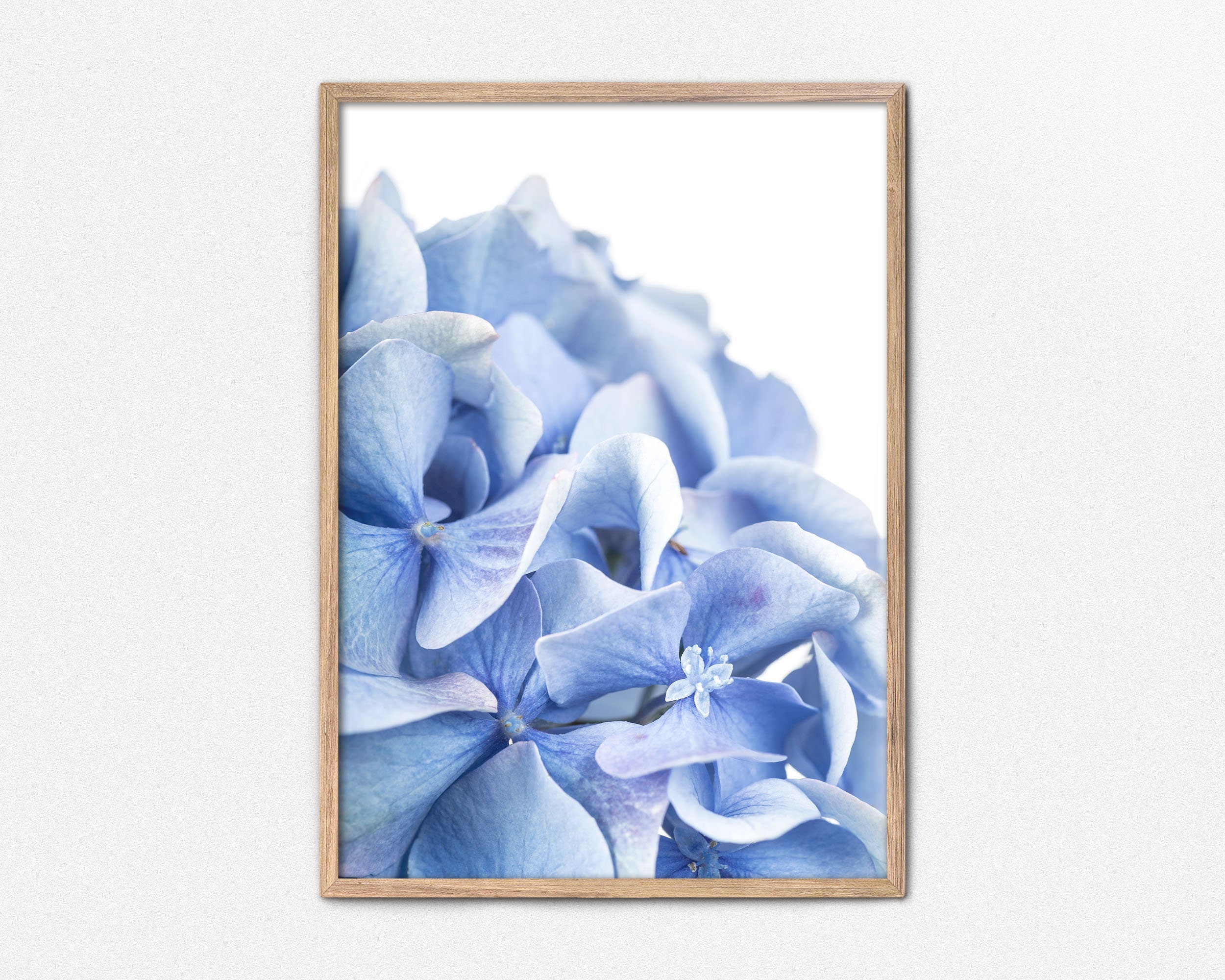 Blue Hydrangea Print Printable Wall Decor Blue Flower Wall | Etsy
