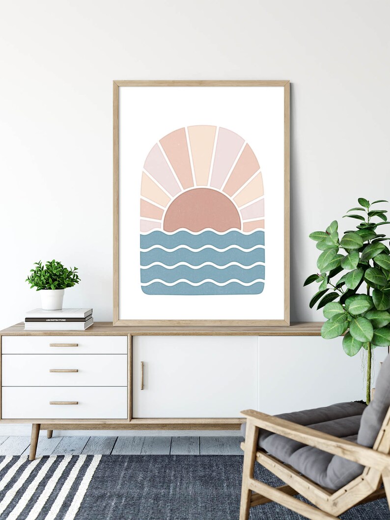 Arch Wall Decor With Abstract Coastal Art Boho Wall Decor | Etsy