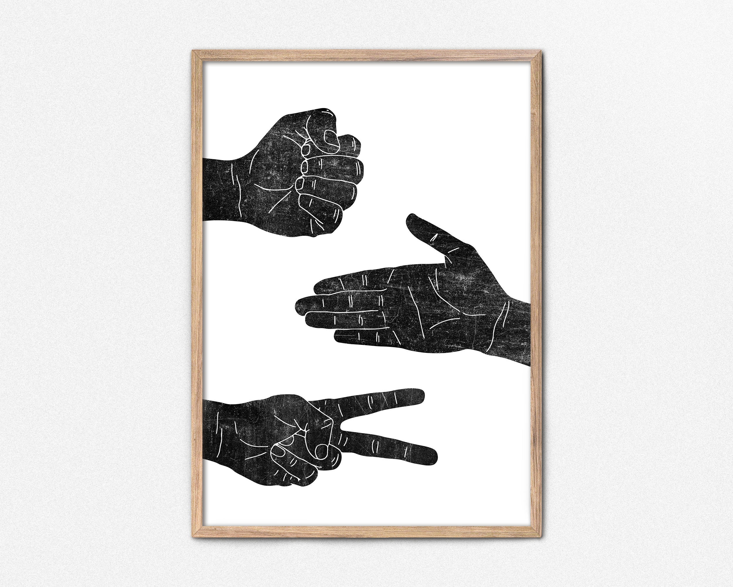 Rock Paper Scissors Art Board Print for Sale by noormixx