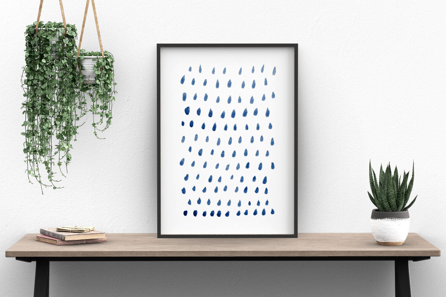 Navy Blue Wall Art Digital Download Navy Blue Watercolour | Etsy