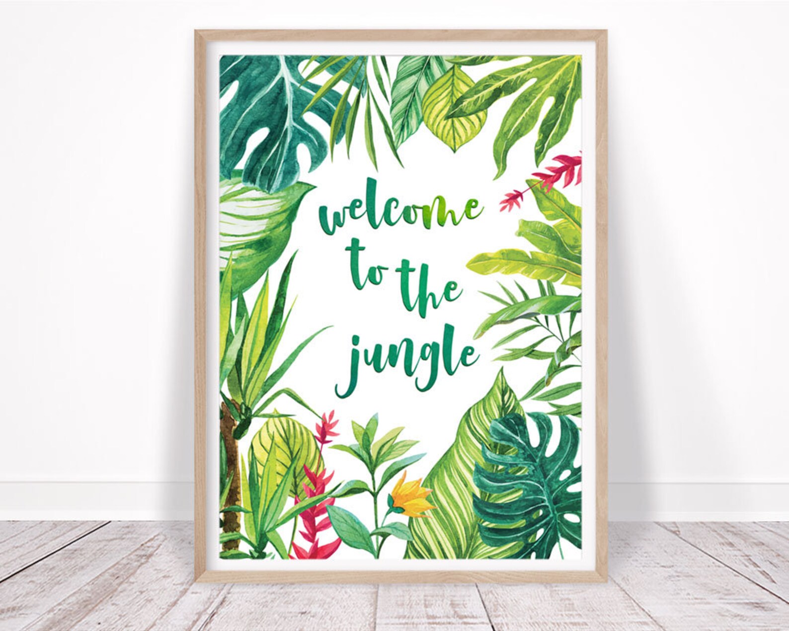 to the Jungle Printable Wall Art Tropical Decor Etsy