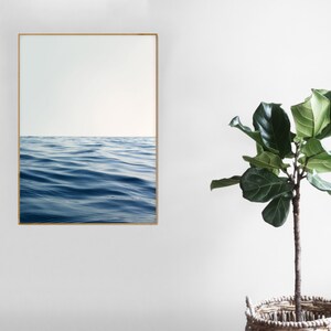 Ocean Print Navy Blue Coastal Wall Art, Ocean Photography Beach Decor Gift for Beach Lover, Navy Blue Wave Print Surf Art, Serene Wall Art image 6