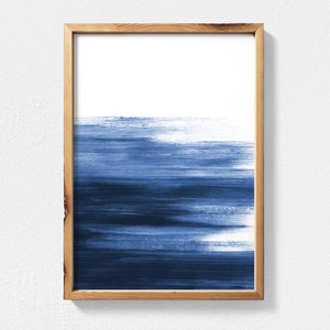 Navy Blue Wall Art, Coastal Decor Printable Wall Art, Abstract Extra Large Wall Art Digital Download, Navy Minimalist Art, Contemporary Art