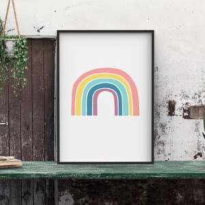 Pastel Rainbow Nursery Wall Art, Gender Neutral Gift Rainbow Baby Decor, Printable Wall Art for Nursery Decor, Pastel Rainbow Art image 10