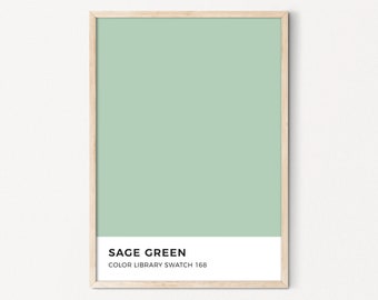 Sage Green Color Swatch Poster Pastel Green Wall Decor Cute Printable Wall Art Color Sample Aesthetic Poster Sage Green Fresh Decor