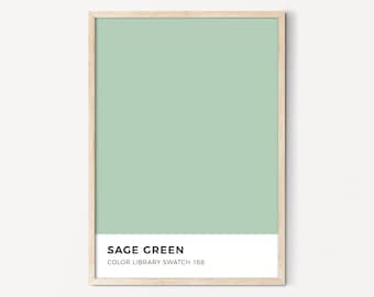 Sage Green Color Swatch Poster Pastel Green Wall Decor Cute Printable Wall Art Color Sample Aesthetic Poster Sage Green Fresh Decor