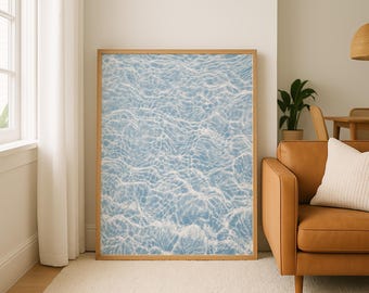 Ocean Ripples Seascape Print, Coastal Wall Art, Calming Beach House Decor Digital Download Photography