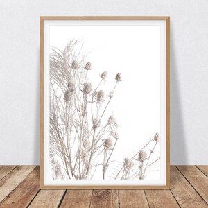 Set of 2 Farmhouse Decor Botanical Print Digital Download, 2 Piece Floral Printable Wall Art, Neutral Bedroom Decor, Dried Flower Wall Art image 5