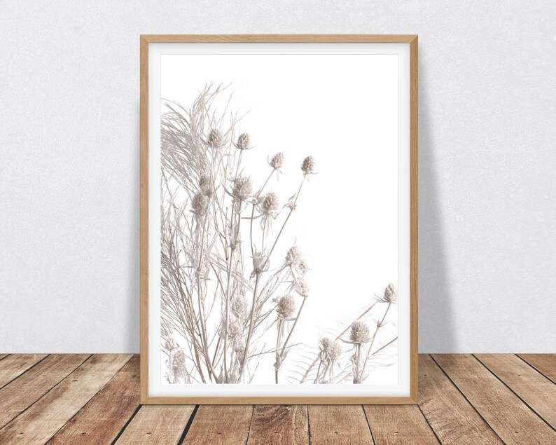 Set of 2 Farmhouse Decor Botanical Print Digital Download, 2 Piece Floral Printable Wall Art, Neutral Bedroom Decor, Dried Flower Wall Art image 5