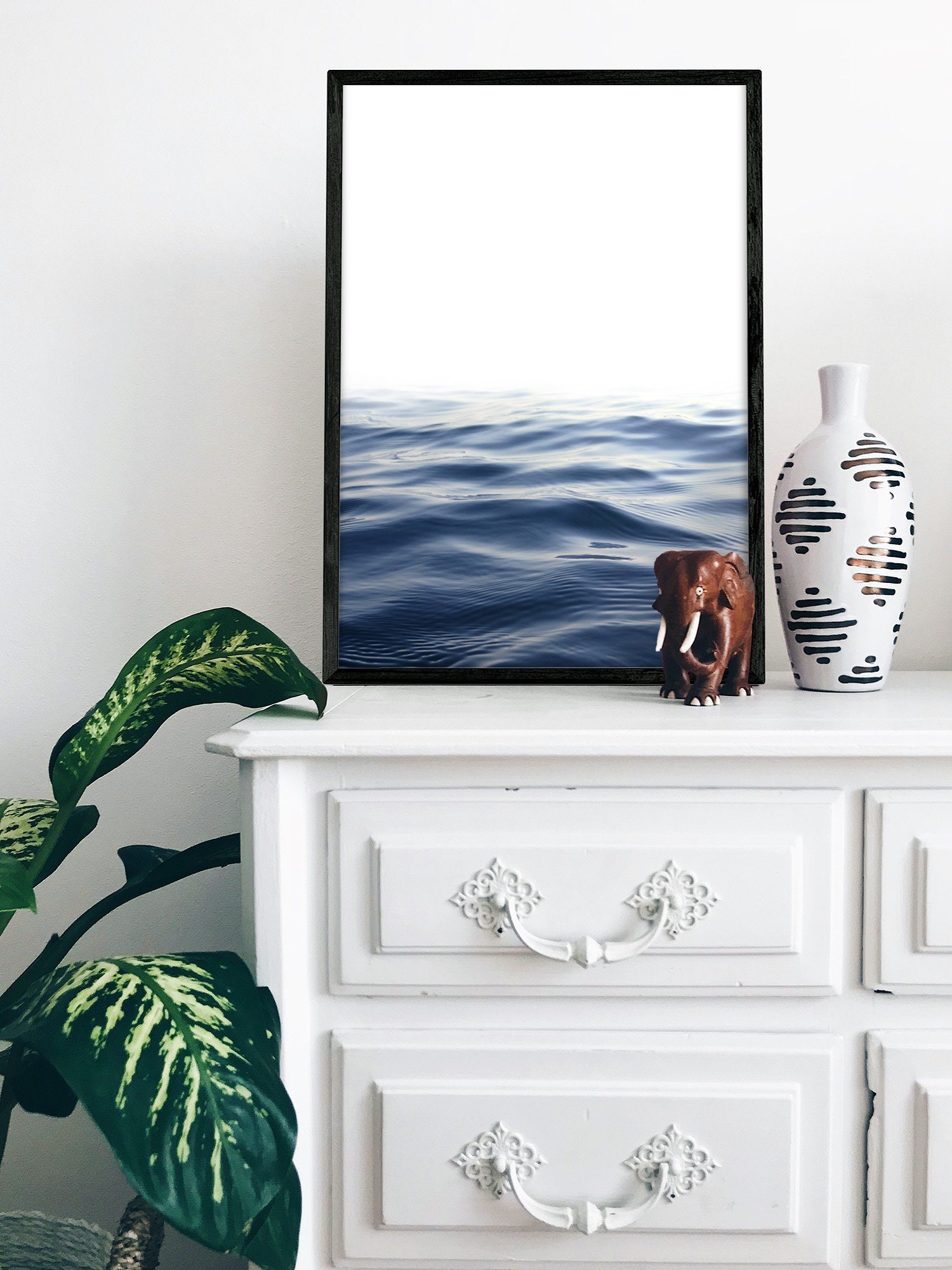 Ocean Print Navy Blue Coastal Wall Art Ocean Photography Etsy Australia