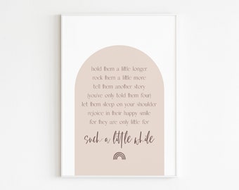 Hold Them a Little Longer Quote Art, Terracotta Nursery Decor Printable Wall Art, Earthy Toned Arch Baby Shower Gift for Neutral Baby Room