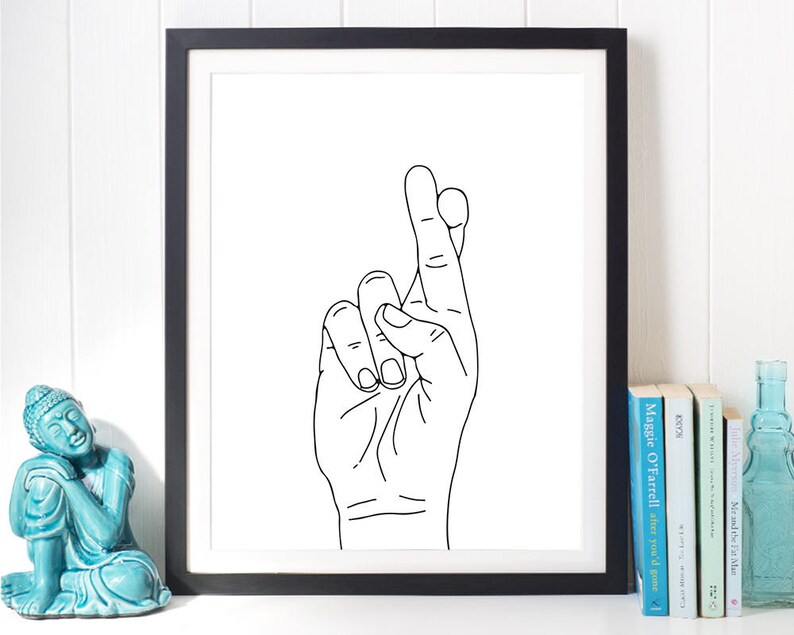 Fingers Crossed Printable Wall Art Minimalist Art Extra Large - Etsy