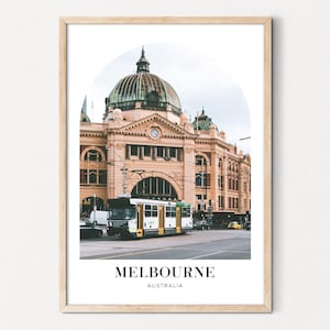 Melbourne Travel Poster, Aesthetic Printable Wall Art City Travel Posters Digital Download Melbourne Destination Print Australia Wall Art