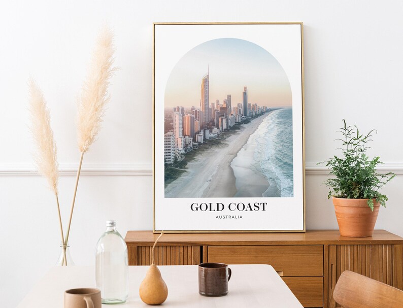 Gold Coast Destination Poster, Travel Wall Art, Aesthetic Australian