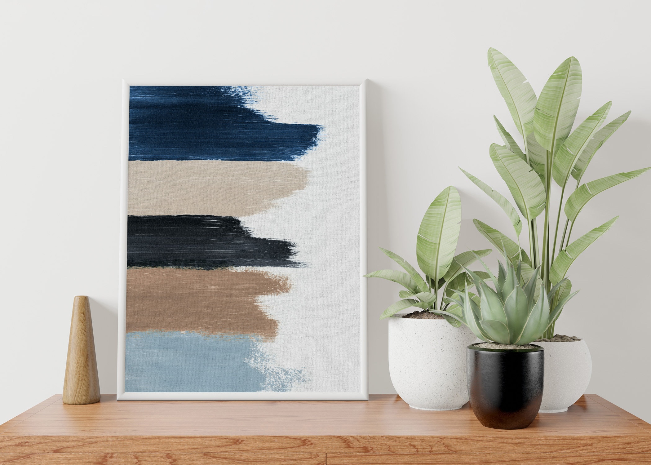 Abstract Painting Navy Blue Wall Art Light Blue Wall Art Black - Etsy