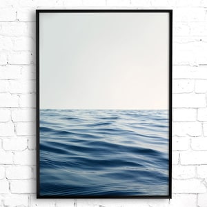 Ocean Print Navy Blue Coastal Wall Art, Ocean Photography Beach Decor Gift for Beach Lover, Navy Blue Wave Print Surf Art, Serene Wall Art image 7