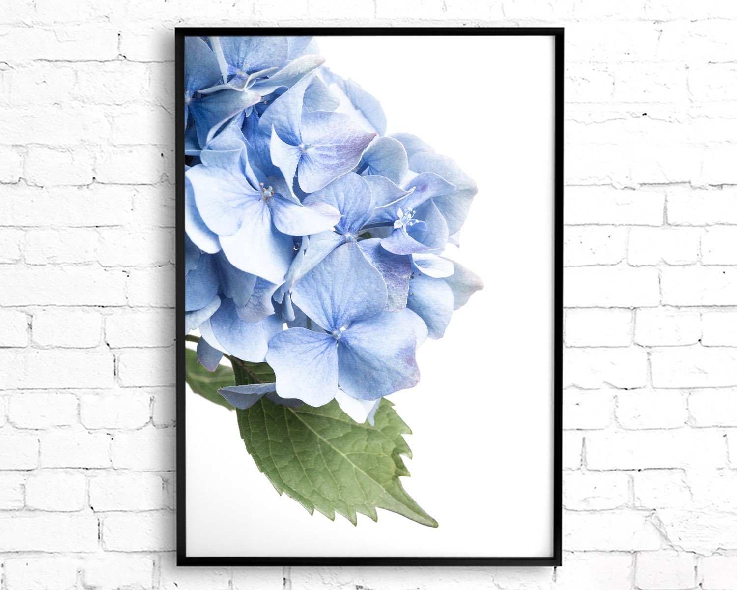 Blue Hydrangea Print Printable Wall Decor Blue Flower Wall | Etsy