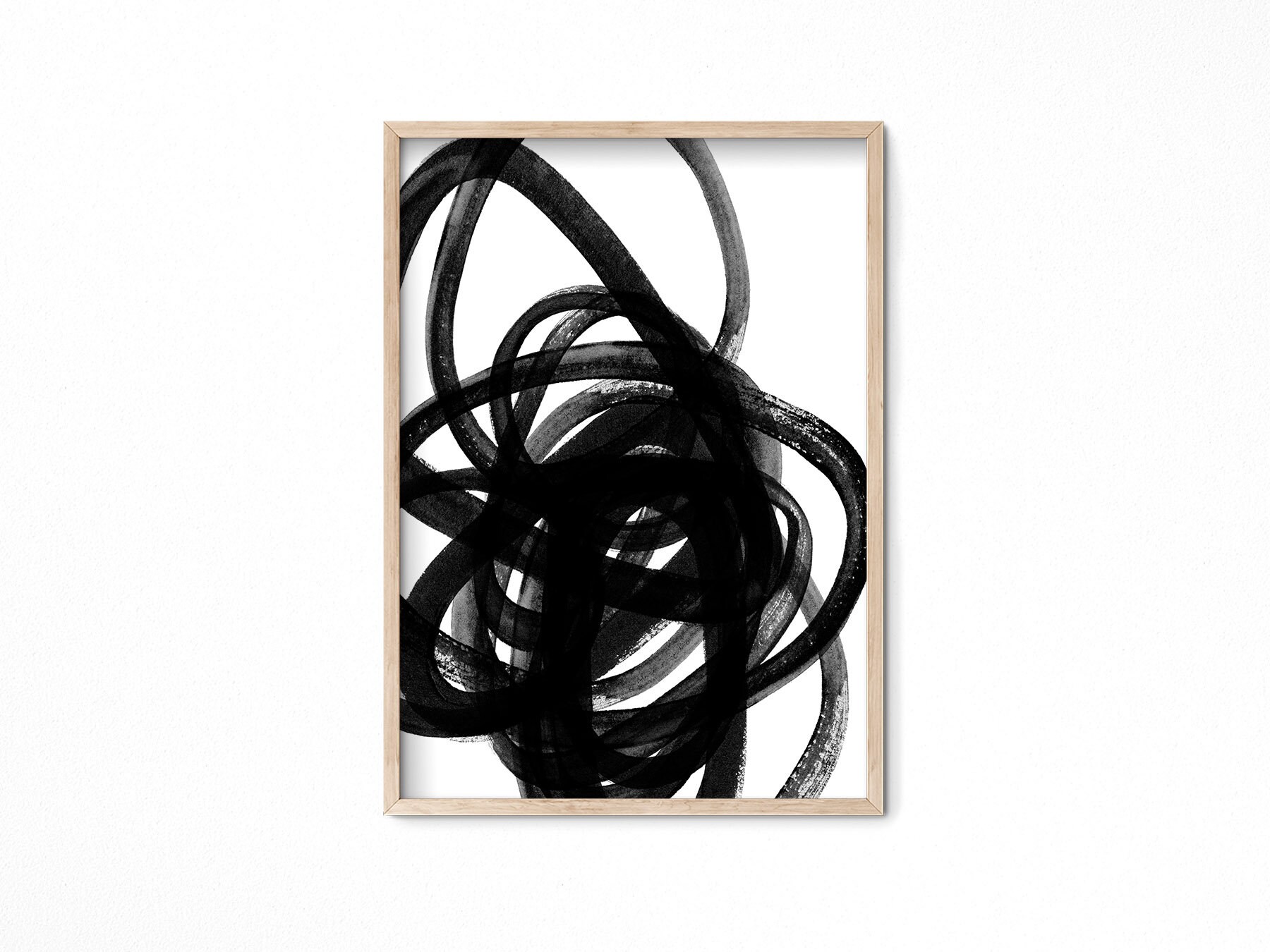 Black and White Abstract Art Minimalist Printable Wall Art - Etsy