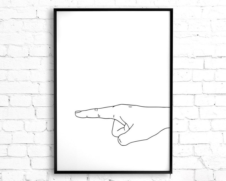Puede incluir: Un dibujo en blanco y negro de una mano apuntando hacia la derecha.