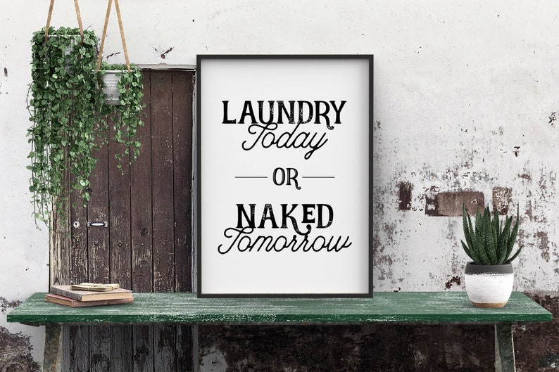 Vintage Laundry Room Decor Printable Wall Art Laundry Today - Etsy
