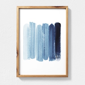 Navy Blue Ombre Printable Wall Art, Extra Large Wall Art Digital Download, Navy Blue Wall Art, Minimalist Abstract Art, Contemporary Art