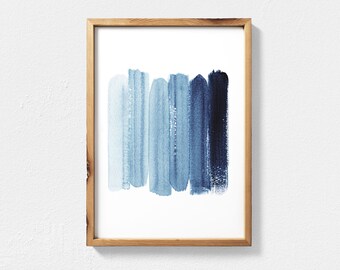 Navy Blue Ombre Printable Wall Art, Extra Large Wall Art Digital Download, Navy Blue Wall Art, Minimalist Abstract Art, Contemporary Art