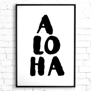 Hawaii Art Digital Download Featuring Aloha Quote, Waves and Shaka Hand Set of 3 Printable Wall Art, Surfer Wall Art, Hawaiian Wall Art image 5