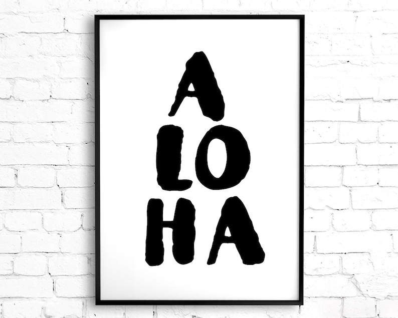 Hawaii Art Digital Download Featuring Aloha Quote, Waves and Shaka Hand Set of 3 Printable Wall Art, Surfer Wall Art, Hawaiian Wall Art image 5