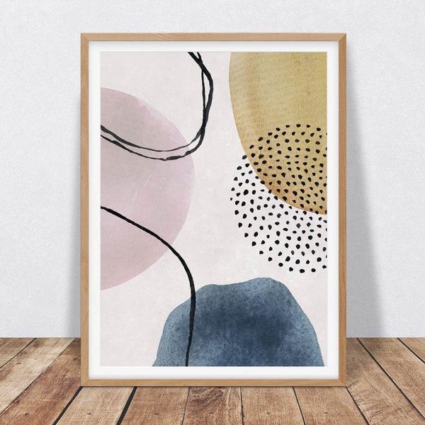 Blush and Blue Art Etsy
