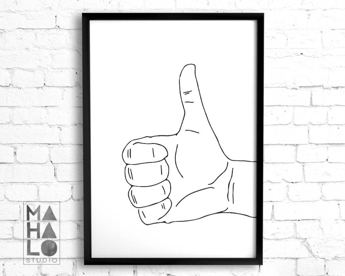 Thumbs up Printable Like Thumbs Up Hand Print All Good | Etsy