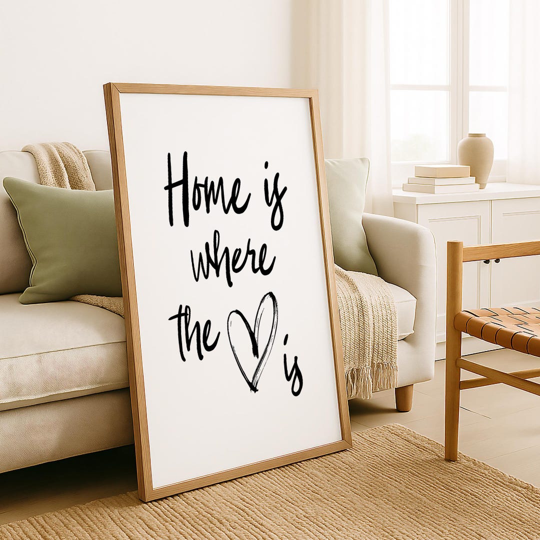 Home is Where the Heart is Printable Wall Art, Farmhouse Home Decor ...