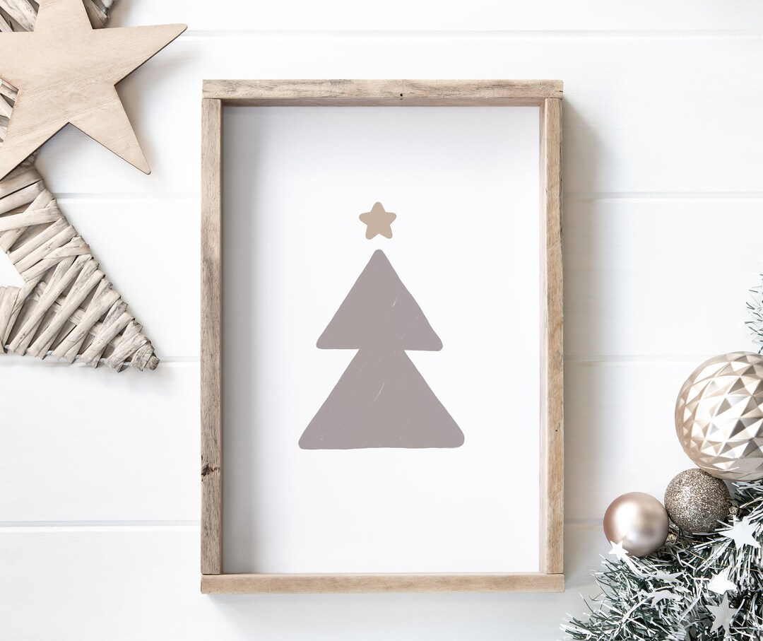 Modern Christmas Tree Printable Wall Art Digital Download Etsy