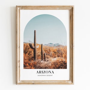 Arizona Travel Poster, Aesthetic Printable Wall Decor Western Decor, Travel Posters Photo Digital Download,  USA Wall Art Sonoran Desert