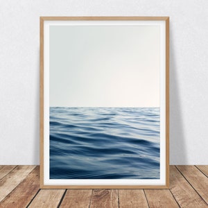 Ocean Print Navy Blue Coastal Wall Art, Ocean Photography Beach Decor Gift for Beach Lover, Navy Blue Wave Print Surf Art, Serene Wall Art