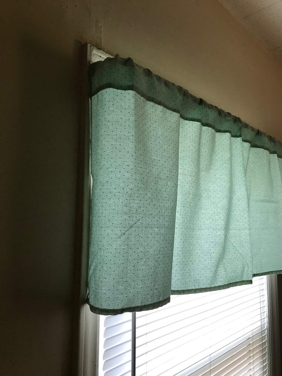 Window Treatment Valance Curtains Mint Green Kitchen Dining Etsy