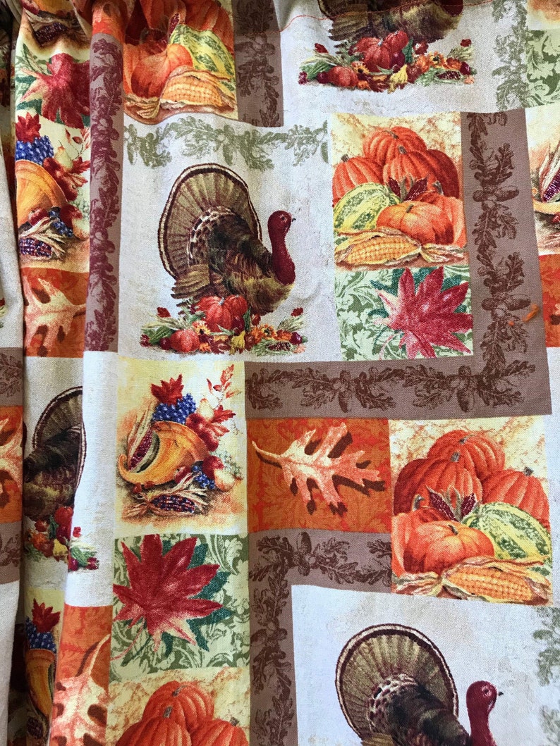 Fall Thanksgiving Window Treatment Curtains Valance Kitchen Etsy
