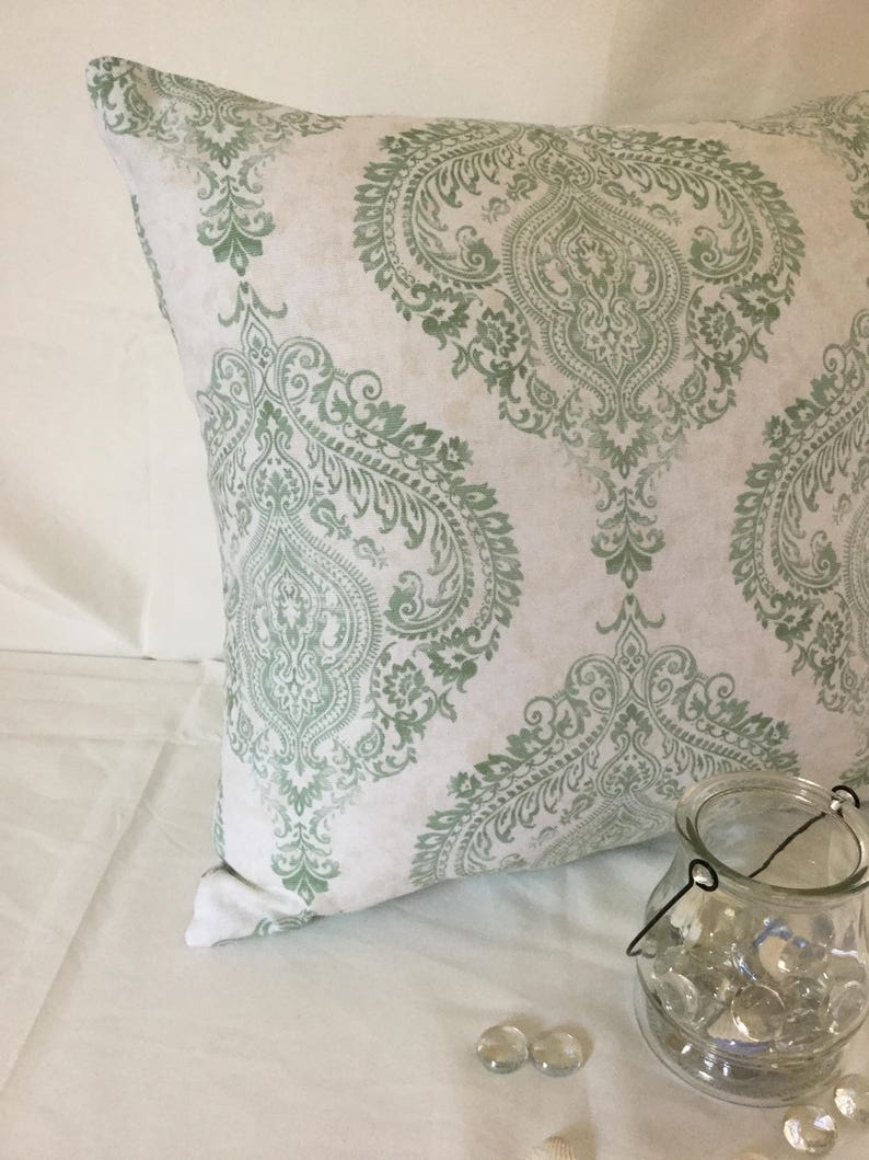 Floral Pillow,Seasonal Pillow Throw Pillow Decor Pillow Mint Green,White Pillow Summer Spring Decorative Pillow