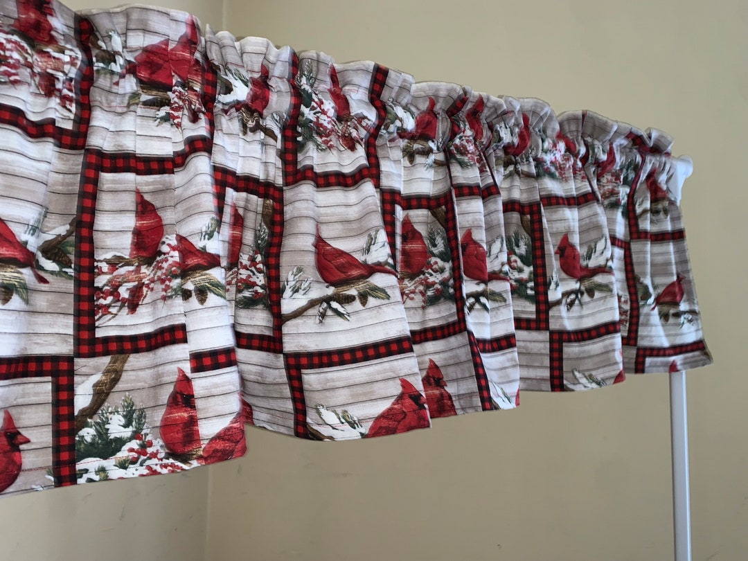 Cardinal Valances Window Treatment Red Bird - Etsy