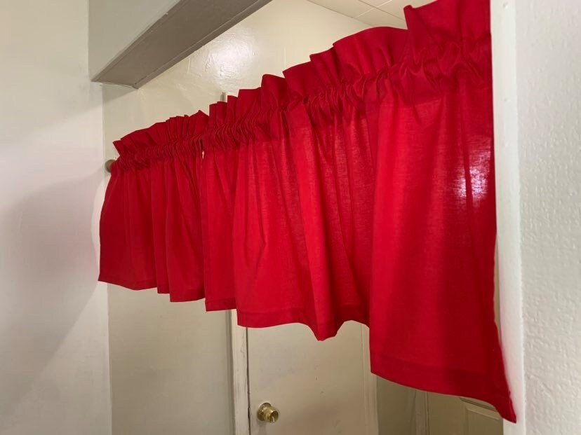 Red Valance Window Topper Window Decor Seasonal Decor Valance Etsy