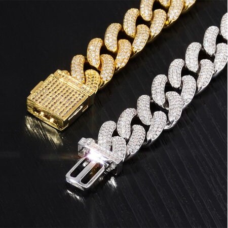 Newest Locking Clasp 14mm Hip Hop Iced Out Bling CZ Men - Etsy UK