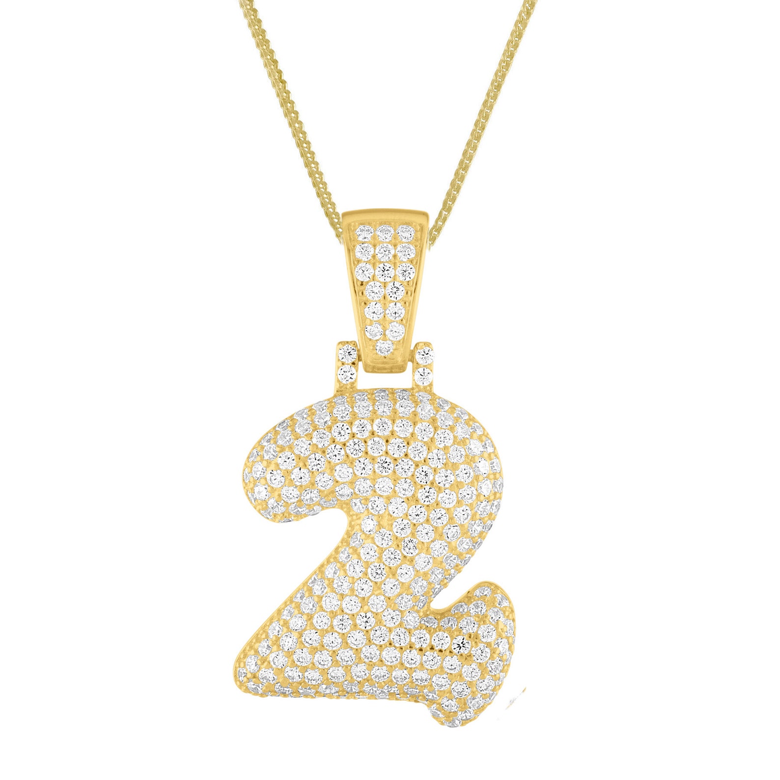 14K Gold Plated or Silver Number Pendant With Chain choose Etsy