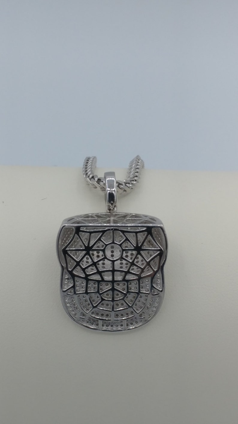 Sterling Silver Iced Out Baseball Cap Pendant on 24 Inch Chain Etsy UK