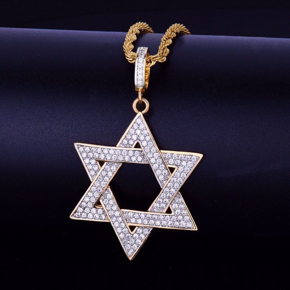 Star of David Pendant Iced Out Men's 